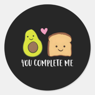 Avocado Toast Je Voltooit Me Day Avocado Toast Ronde Sticker