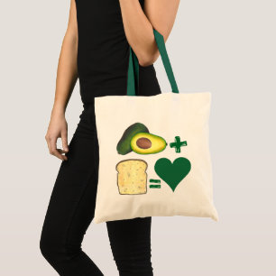 Avocado + Toast = Love Foodie for Pair Heart Tote Bag