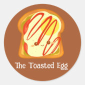 Avocado toast met ei en tomaat ronde sticker (Voorkant)