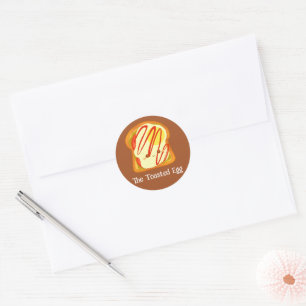 Avocado toast met ei en tomaat ronde sticker
