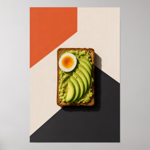 Avocado Toast met Ei – Moderne Geometrische Ontbij Poster