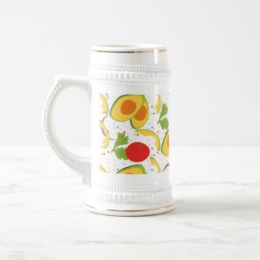 Avocado Tomato Salad Greenery Pattern Bierpul (Links)
