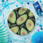 Avocado Tomato Salad Greenery Pattern Papieren Bordje (Feest)
