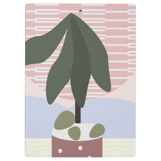 Avocado Tree Blush Muted Geometric Klembord (Achterkant)
