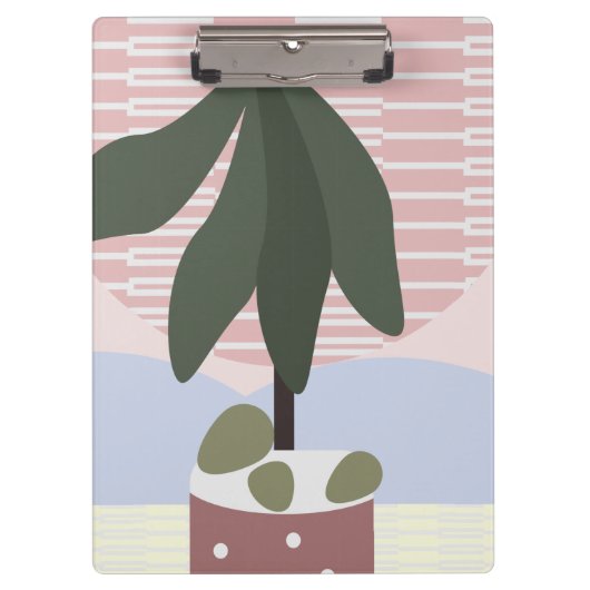 Avocado Tree Blush Muted Geometric Klembord (Voorkant)