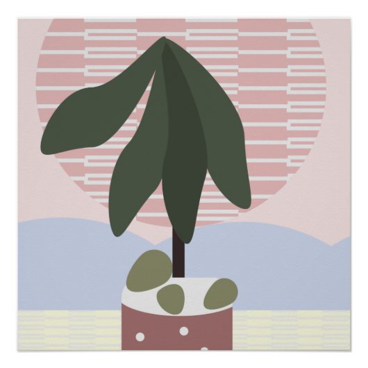 Avocado Tree Blush Muted Geometric Perfect Poster (Voorkant)