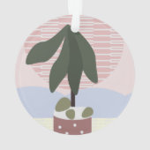 Avocado Tree Blush Muted Geometric Pink Green Ornament (achterkant)