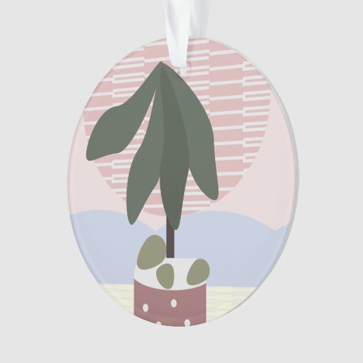 Avocado Tree Blush Muted Geometric Pink Green Ornament (voorkant)