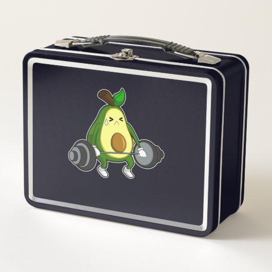 Avocado van Fitness met Barbell (Voorkant)