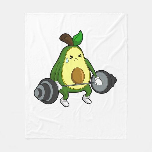 Avocado van Fitness met Barbell Fleece Deken (Voorkant)