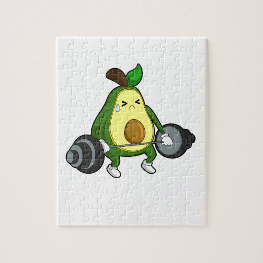 Avocado van Fitness met Barbell Legpuzzel (Verticaal)