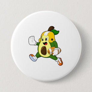Avocado van Football Sport Ronde Button 7,6 Cm