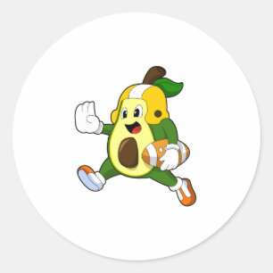 Avocado van Football Sport Ronde Sticker