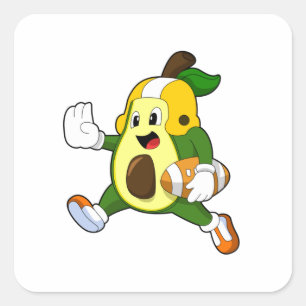 Avocado van Football Sport Vierkante Sticker