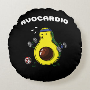 Avocado Vegan Fitness Cardio Workout Oefening Rond Kussen