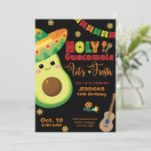 Avocado Verjaardag Fiesta Party Kinder Groen Rood Kaart (Staand voorkant)