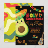 Avocado Verjaardag Fiesta Party Kinder Groen Rood Kaart (Voorkant / Achterkant)