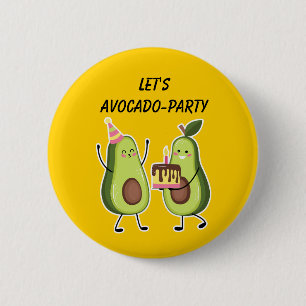 Avocado Verjaardagsfeestje Custom Speld Ronde Button 5,7 Cm