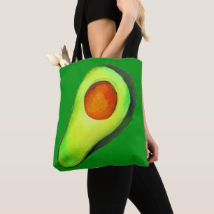 Avocado-verslaafde groene schattige kunst draagtas