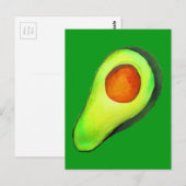 Avocado-verslaving groene schattige kunst briefkaart (Voorkant / Achterkant)