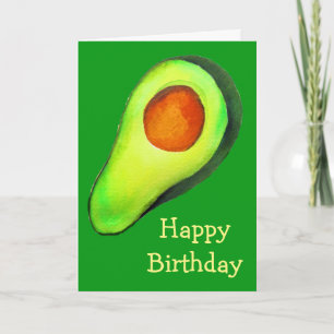 Avocado-verslaving groene schattige kunst kaart
