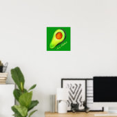 Avocado-verslaving groene schattige kunst poster (Thuiskantoor)