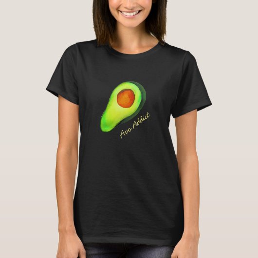 Avocado-verslaving groene schattige kunst t-shirt (Voorkant)