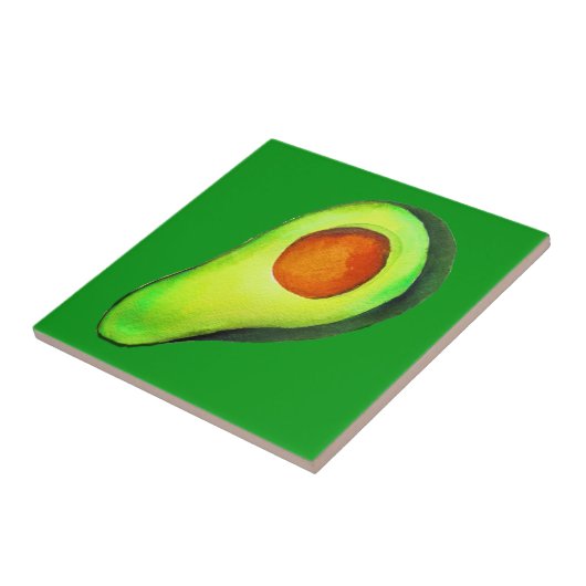 Avocado-verslaving groene schattige kunst tegeltje (Zijkant)