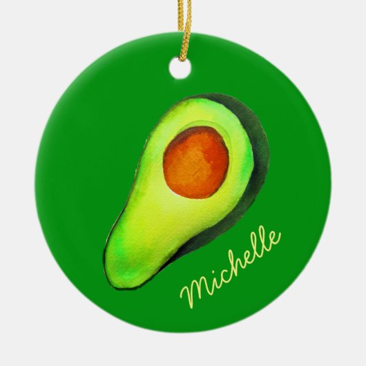 Avocado-verslaving schattig avo-groen keramisch ornament (Voorkant)