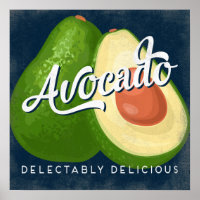 Avocado Vintage Fruit Label Plantaardige Poster