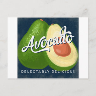 Avocado Vintage Fruit Label Retro Briefkaart