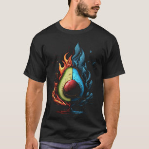 Avocado Vlammen Veganistisch Vegetarisch Fruit Gez T-shirt