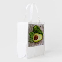 Avocado Waterverf Art Herbruikbare Markt Tas