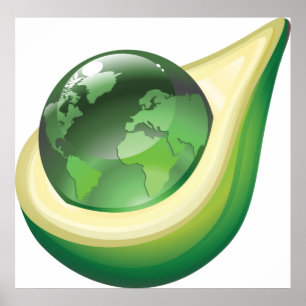Avocado Wereldbol Poster