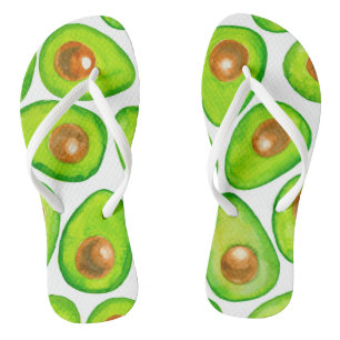 Avocadopartjes waterverf teenslippers