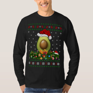 Avocados Fruit Lover Xmas Santa Hat Lelijke Avocad T-shirt