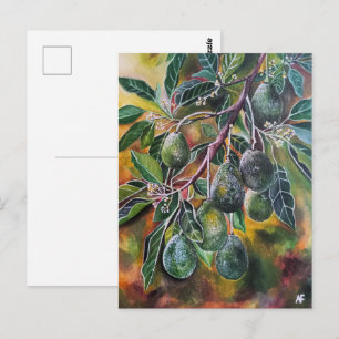 Avocado's in de herfstzon Schilderij van Alfred Fo Briefkaart