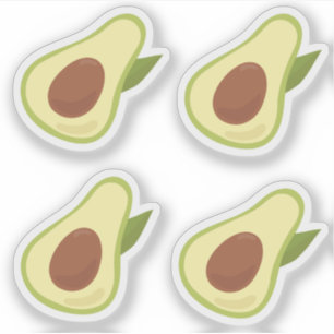 Avocado's leuk retro stijl pastelgroene set sticker
