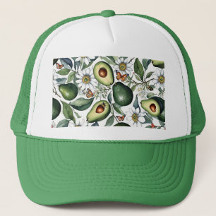 Avocado's! met bloemen en vlinders trucker pet