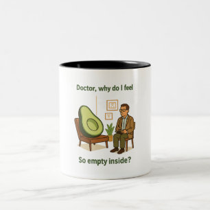 Avocadotherapie Waarom voel ik me leeg van binnen Tweekleurige Koffiemok