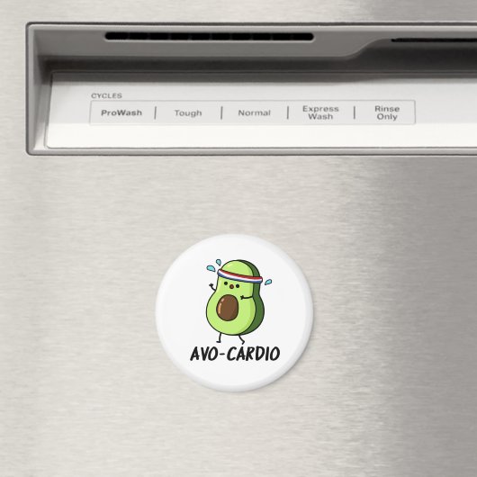 Avocardio Funny Excercise Avocado Pun Magneet (Insitu (Vaatwasser))