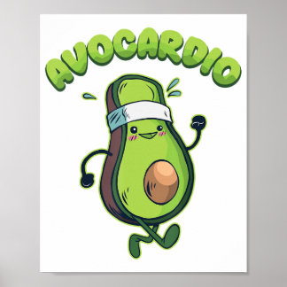 Avocardio Funny Runner Marathon Runner Poster