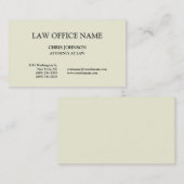 Avocat à la mode couleur beige du Carte de visite  (Devant / Derrière)