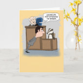 Avocat amusant à voir la carte d'anniversaire du B (Fleur jaune)