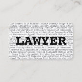 Avocat Carte de visite de mots juridiques (Devant)