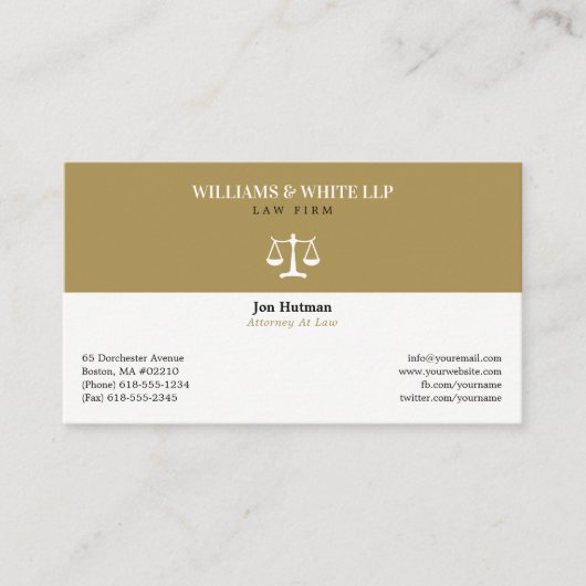 Avocat de droit | Avocat Carte de visite (Devant)