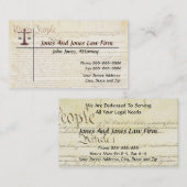 Avocat de droit Carte de visite (Devant / Derrière)