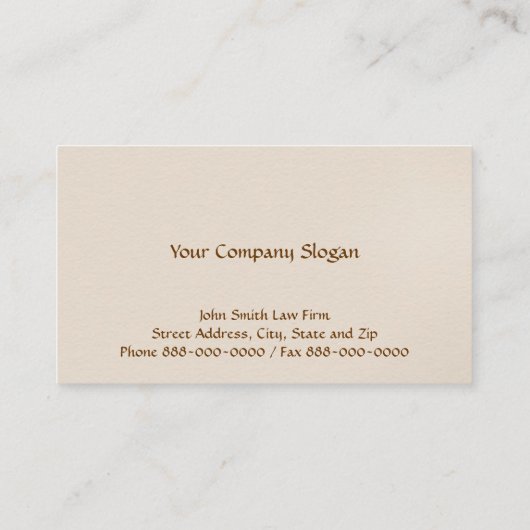 Avocat de droit Carte de visite (Dos)