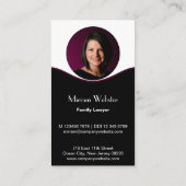 Avocat de famille Carte de visite noir et blanc (Dos)