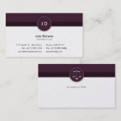 Avocat de monogramme - carte de visite (Devant / Derrière)